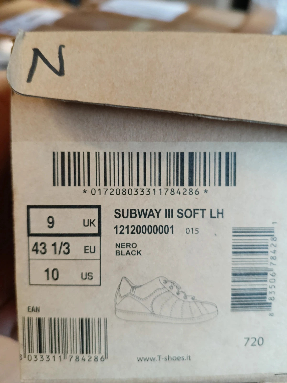 T-Shoes Scarpe pelle Nera eleganti n 43 1/3