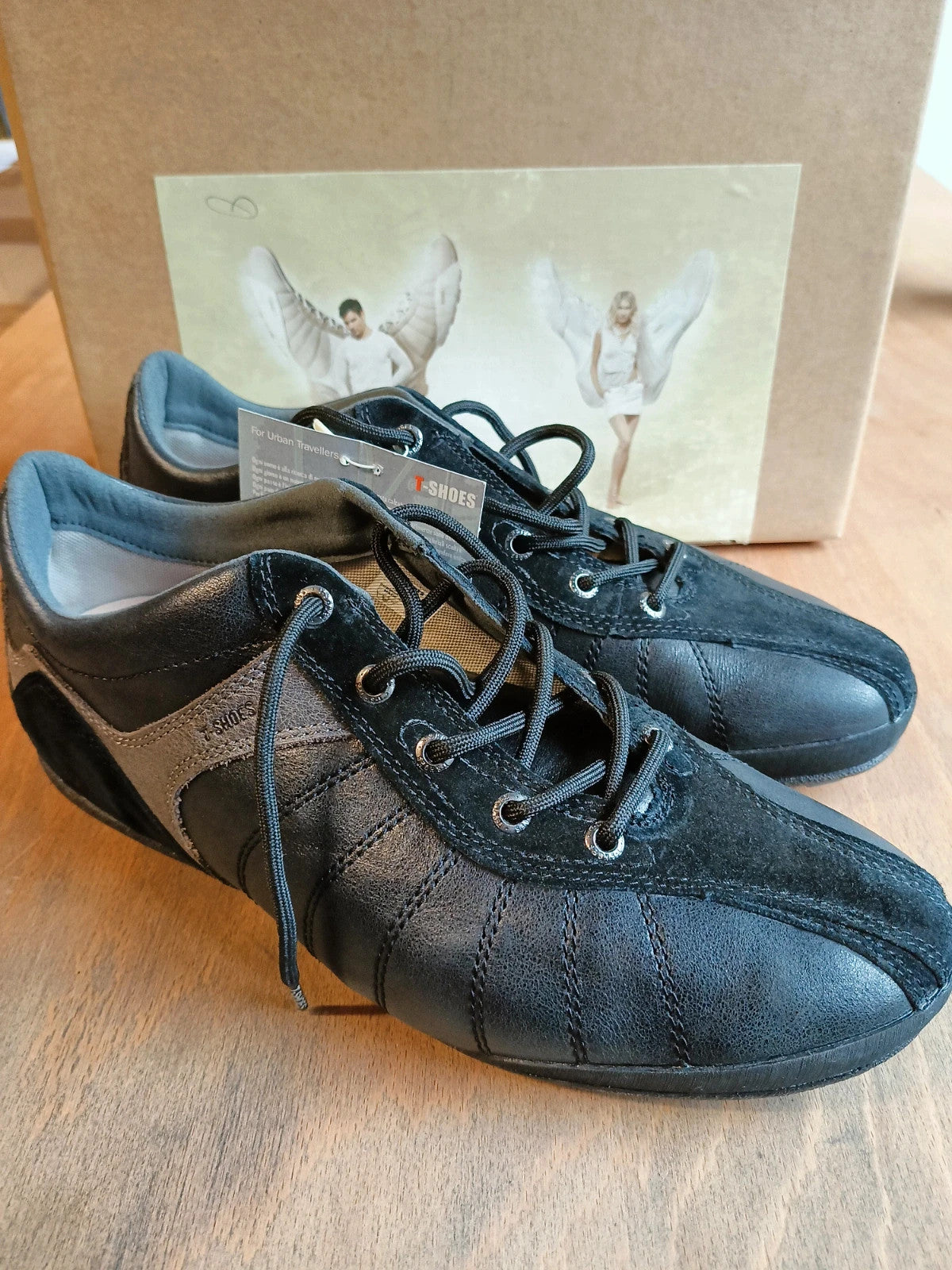 T-Shoes Scarpe pelle Nera eleganti n 43 1/3