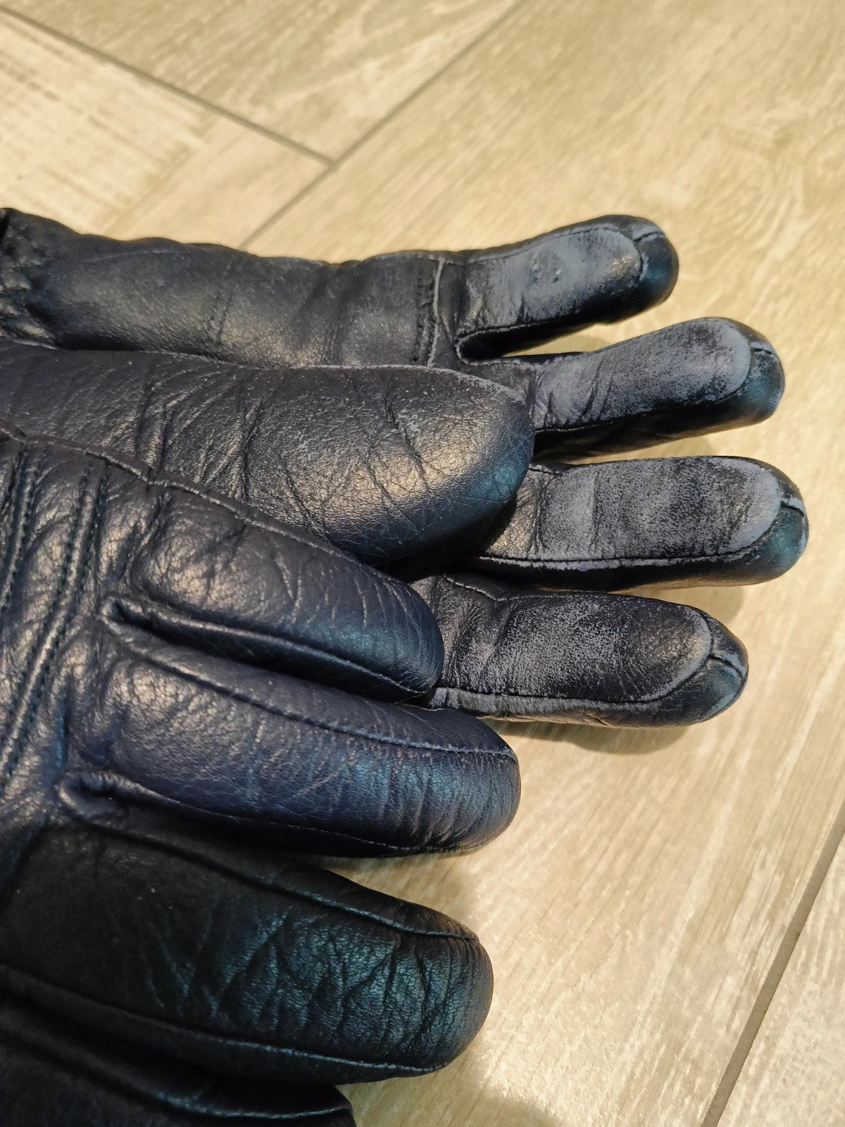 Reush guanto pelle blu uomo tg M vintage