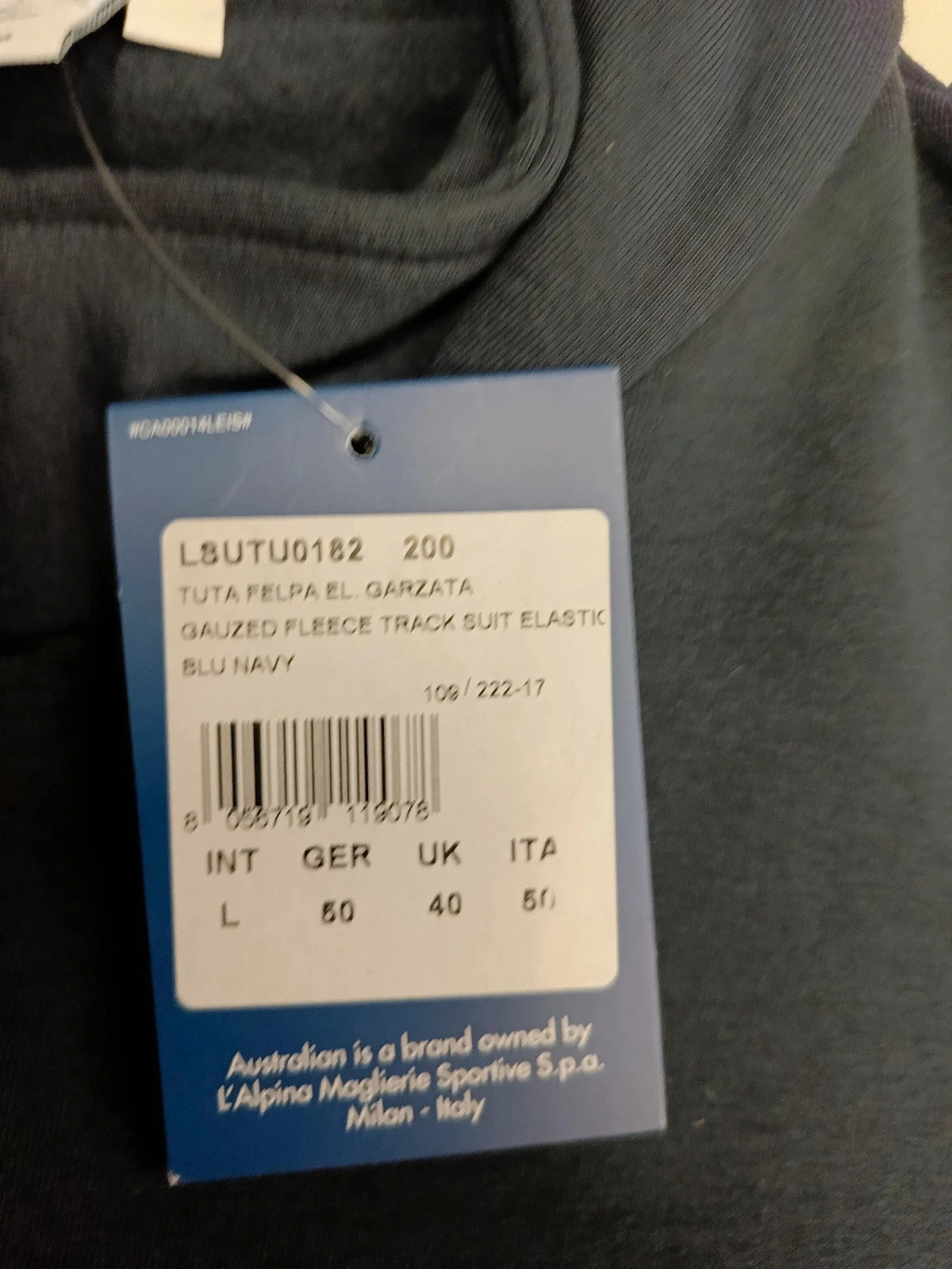Australian Felpa cotone felpato uomo taglia L / 50