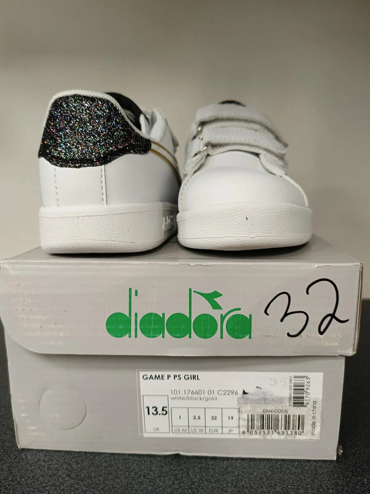 Diadora sneakers bianche strappi bambina n 32