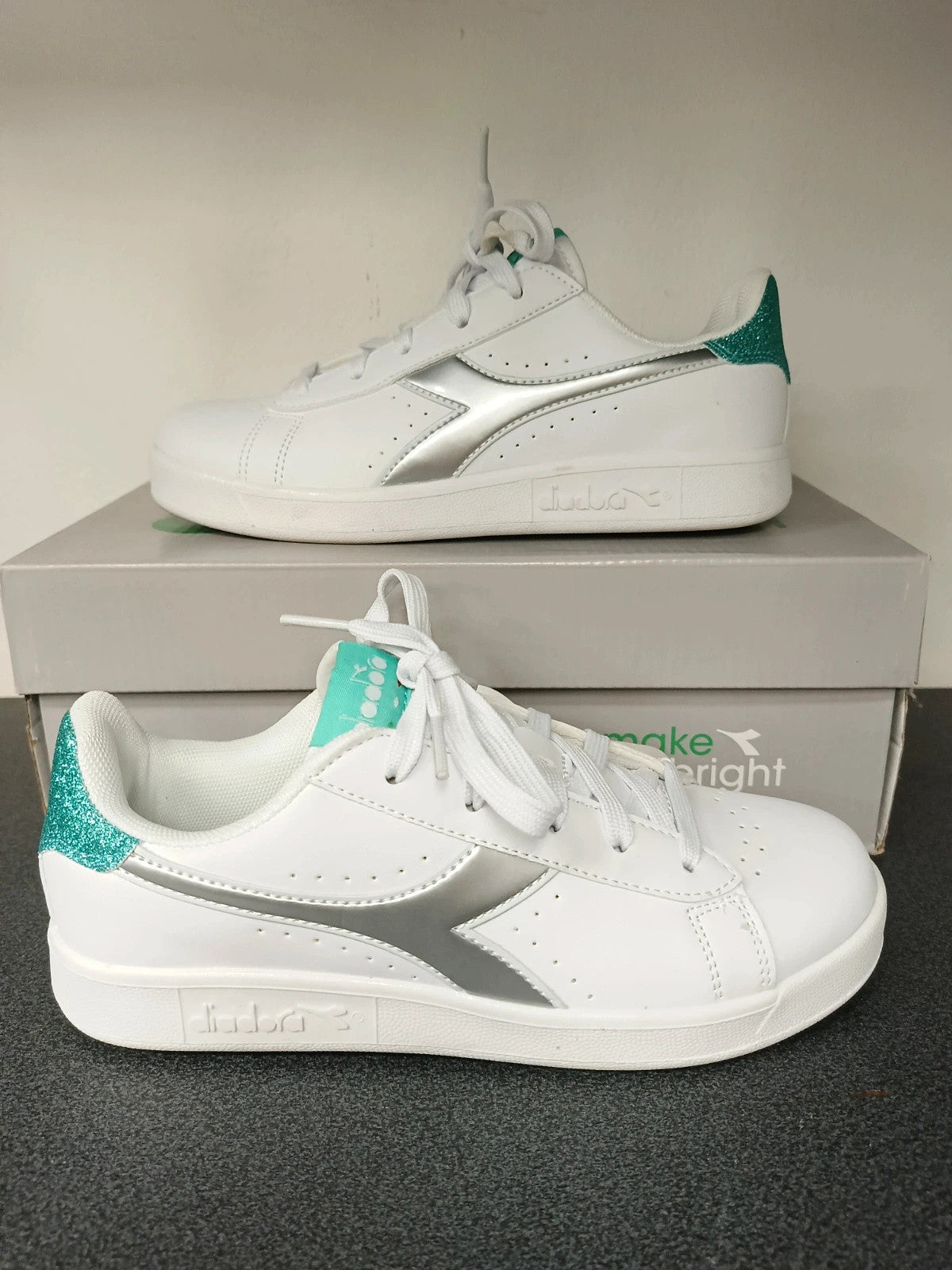 Diadora sneakers bianche lacci bambina junior n 36