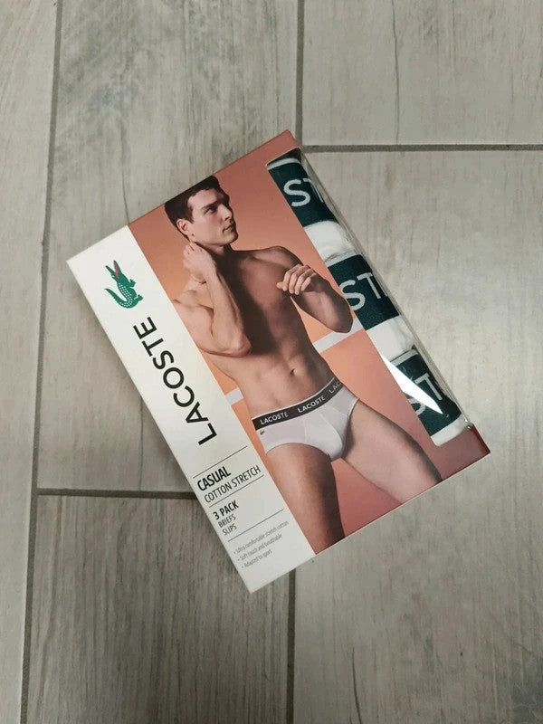 Lacoste 3 x Slip uomo bianche taglia L