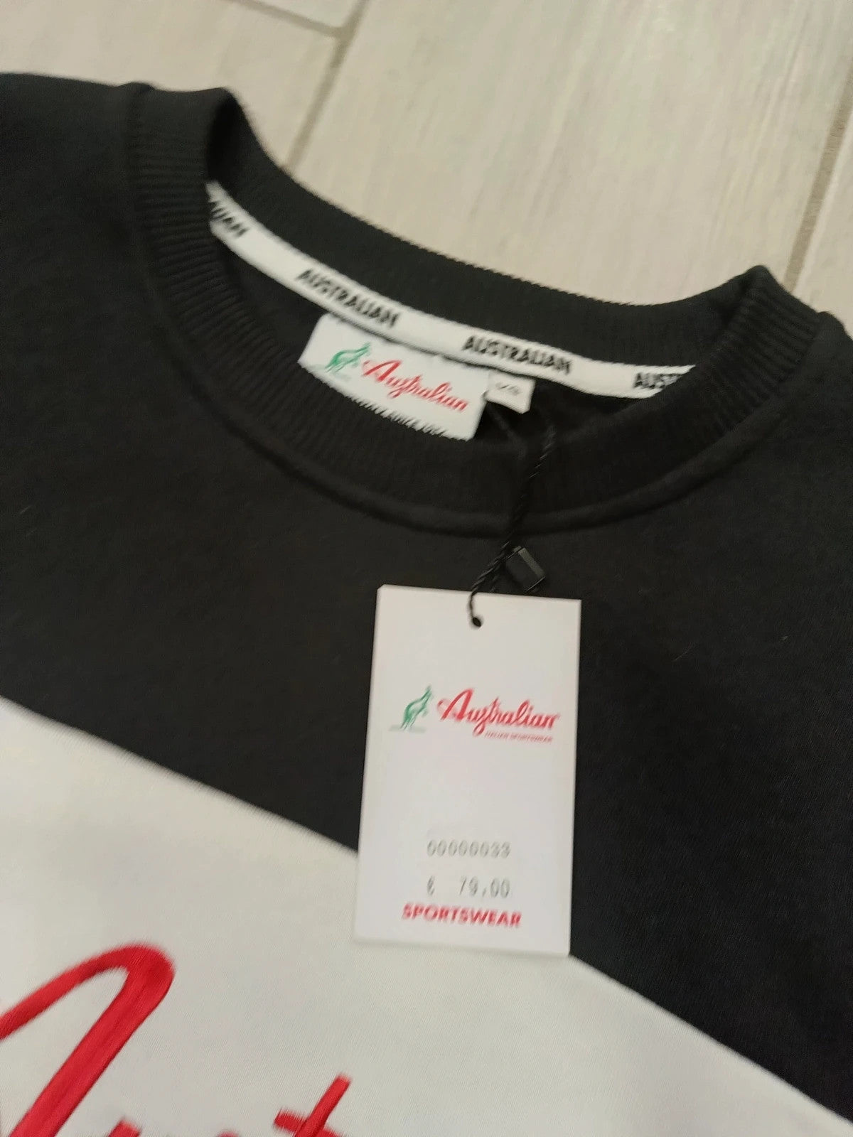 Australian Felpa cotone felpato uomo nero tg XS / 44