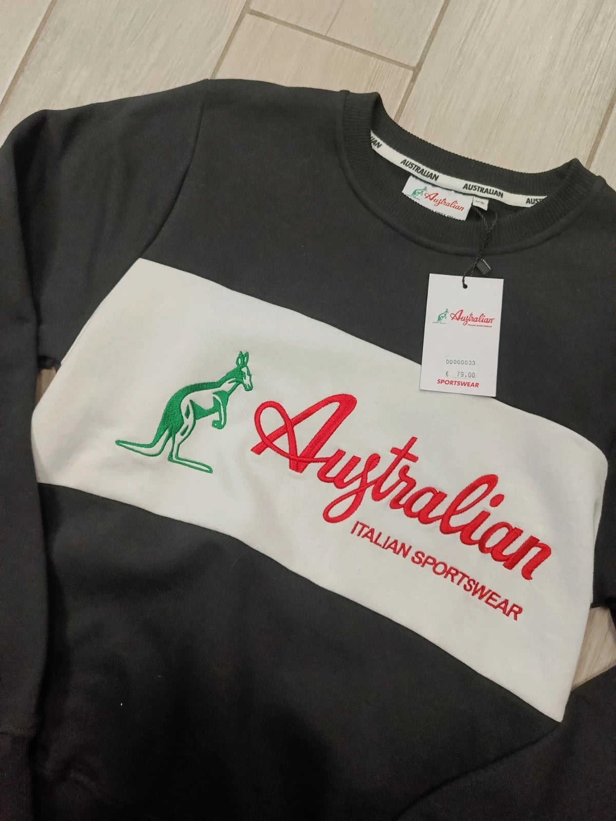 Australian Felpa cotone felpato uomo nero tg XS / 44