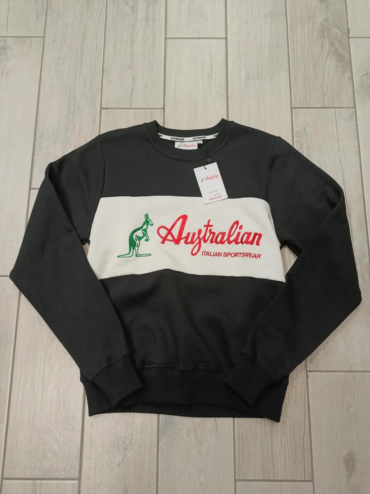 Australian Felpa cotone felpato uomo nero tg XS / 44