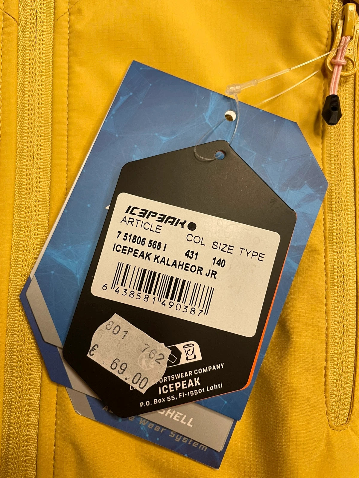 Icepeak giacca a vento montagna bimba 9-10 anni 140 cm