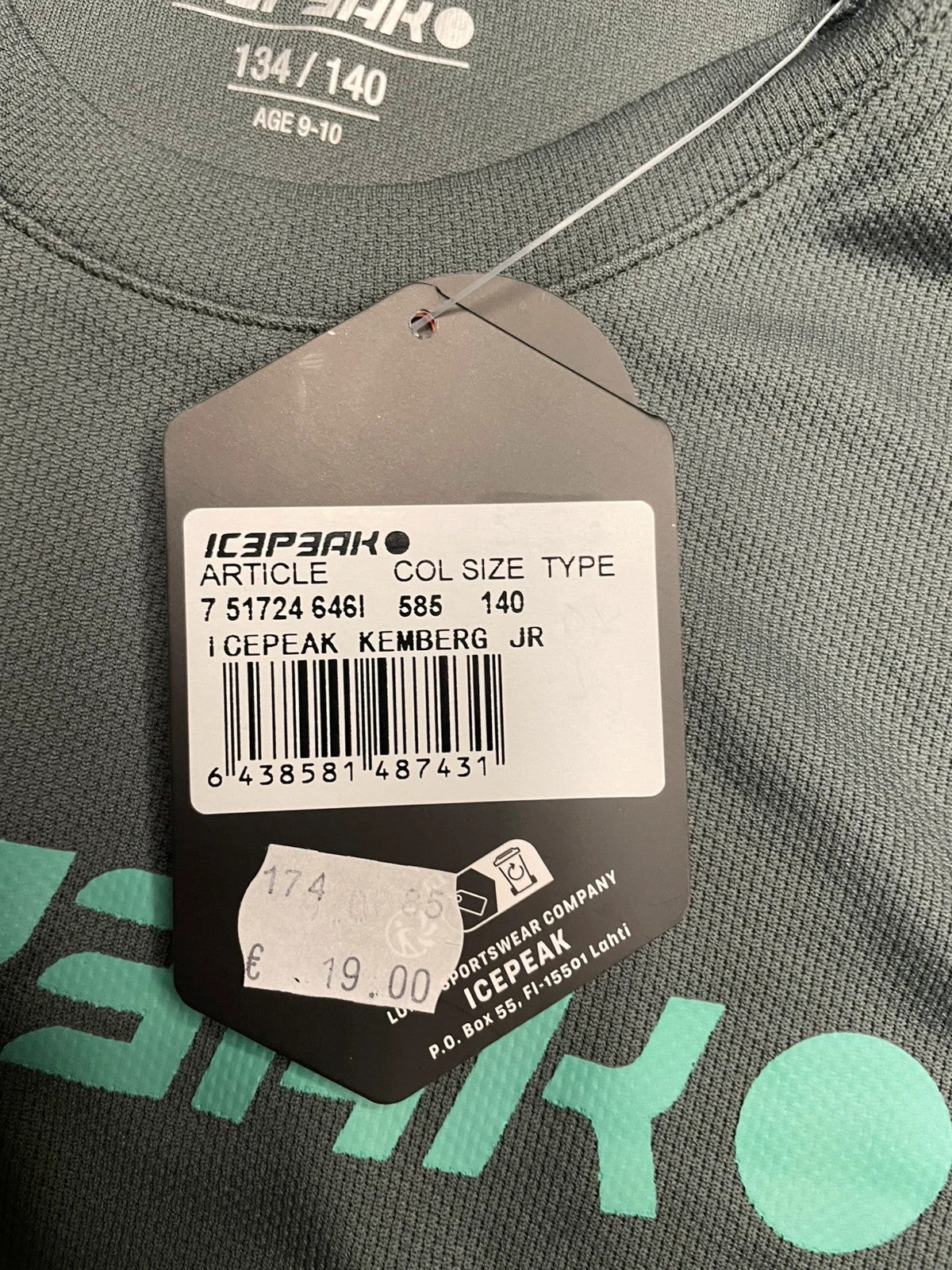 Icepeak maglietta sportiva leggera 9-10 anni 140 cm
