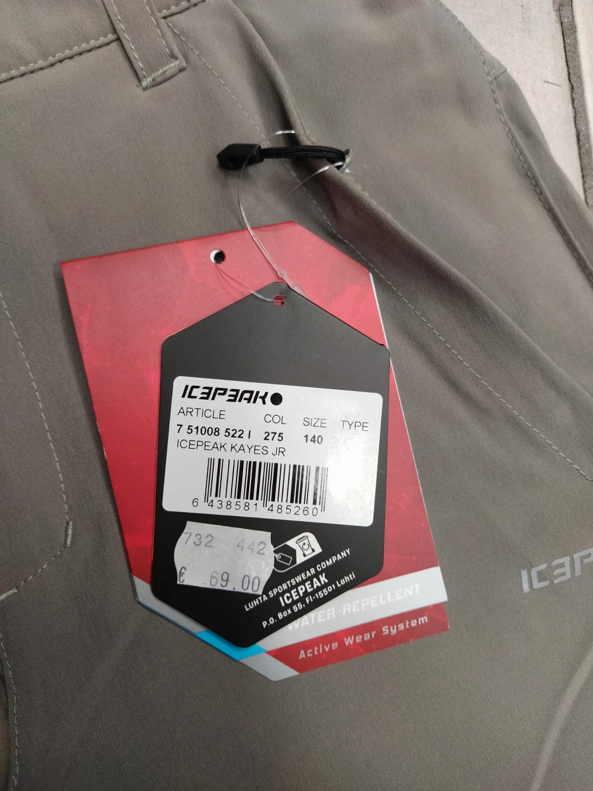 Icepeak pantaloni lunghi da montagna bambino 9-10 anni 140 cm