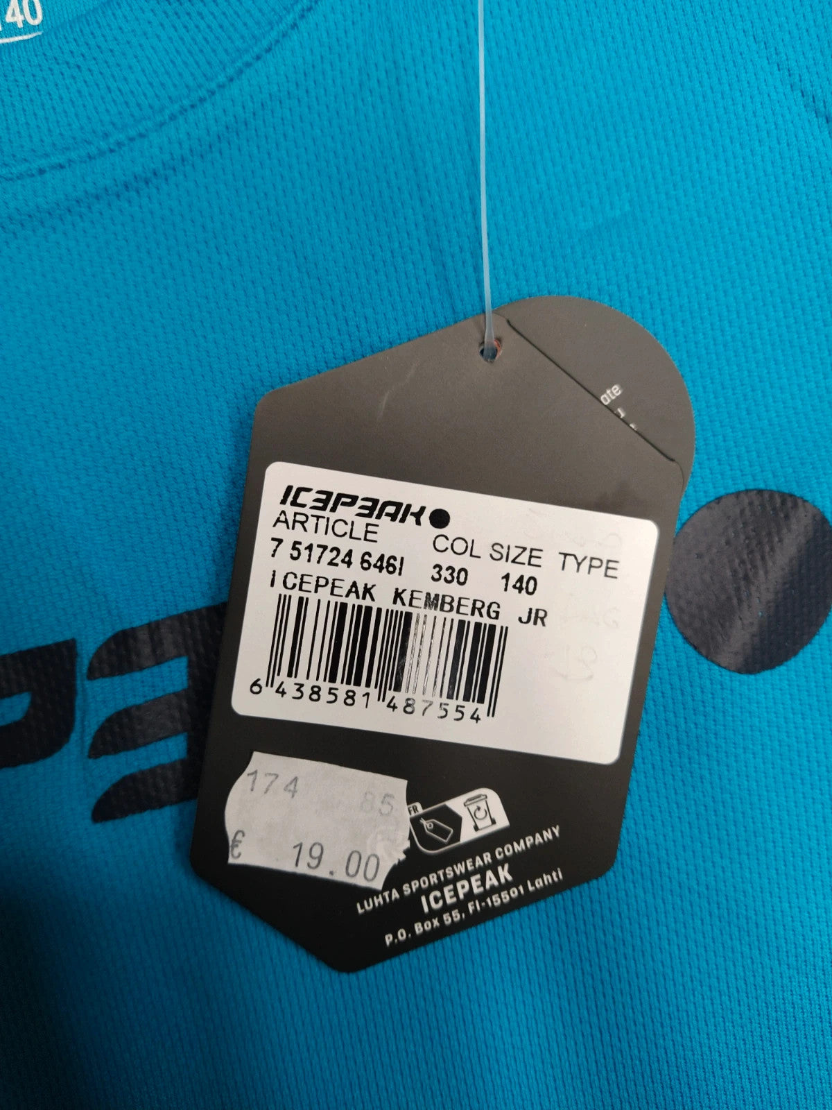 Icepeak t-shirt tecnica bambino 9-10 anni 140 cm