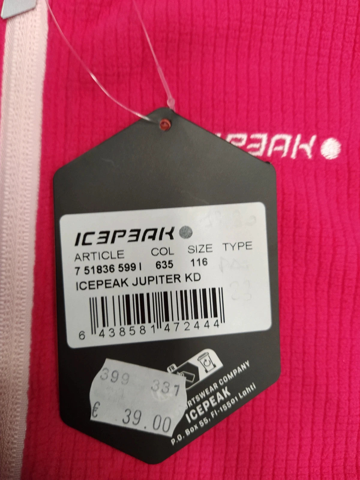 Icepeak Midlayer micropile montagna bambina 5-6 anni 116 cm