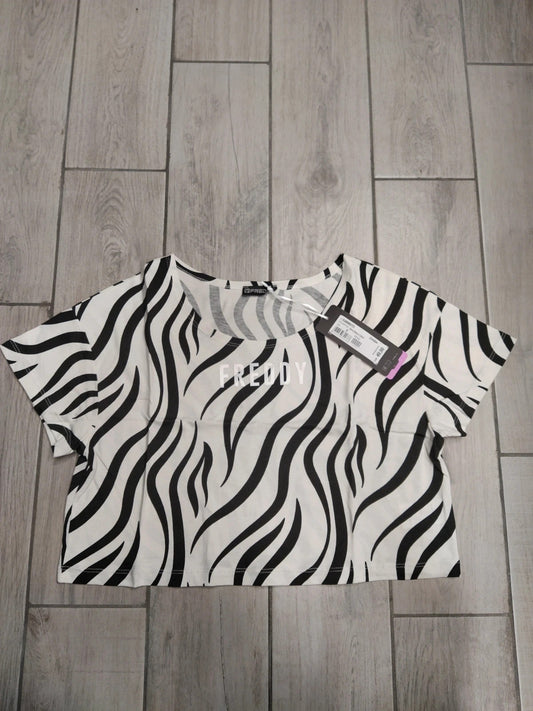 Freddy t-shirt crop zebrata donna tg S