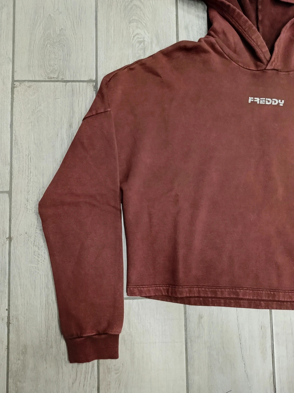Freddy felpa crop con cappuccio cotone ginnastica donna tg S