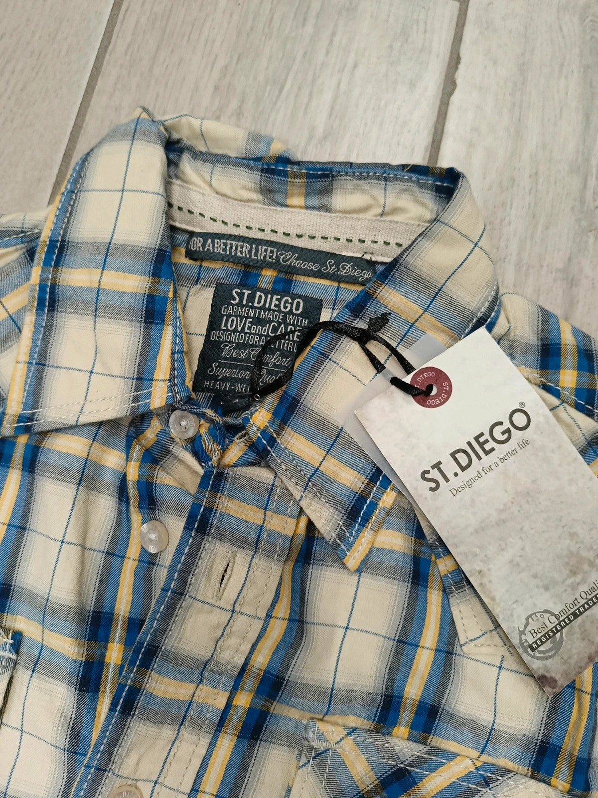 St.Diego camicia uomo manica lunga cotone tg M