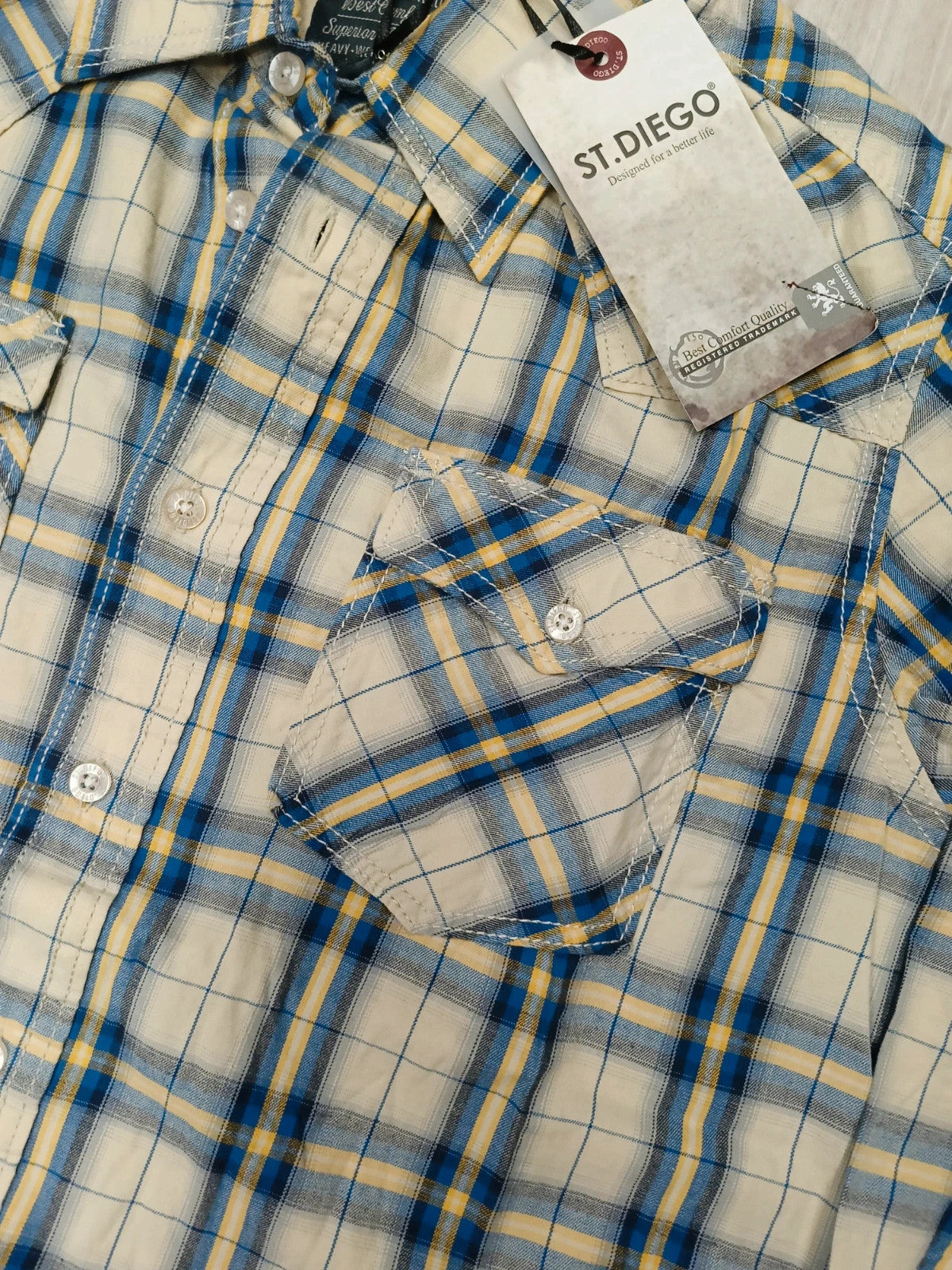 St.Diego camicia uomo manica lunga cotone tg M