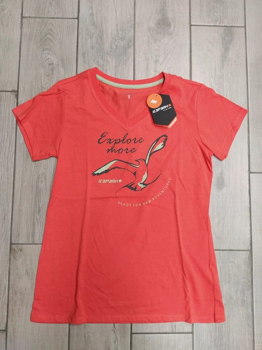 Icepeak t-shirt tecnica cotone scollo a v donna tg M
