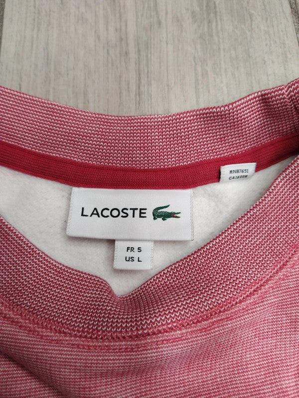 Lacoste felpa vintage garzata felpata cotone uomo tg L