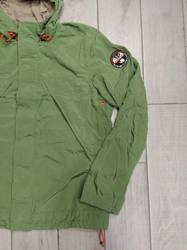 Napapijri giacca mezza stagione retina con cappuccio impermeabile vintage uomo tg XXL