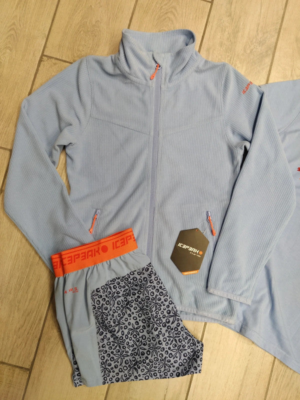 Icepeak completo montagna Midlayer micropile t-shirt e pantaloncini bimba tg 140 cm 9/10 anni