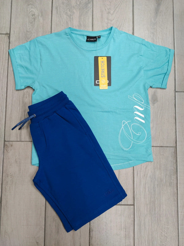 CMP set bambina junior jr t-shirt bermuda 140 cm / 10 anni