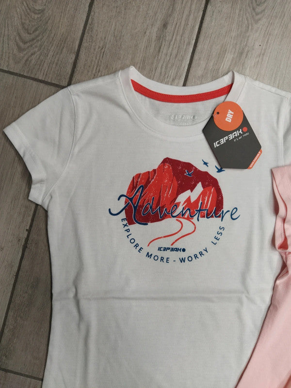 Icepeak set bambina junior jr 2 x t-shirt montagna tg 140 cm / 10 anni