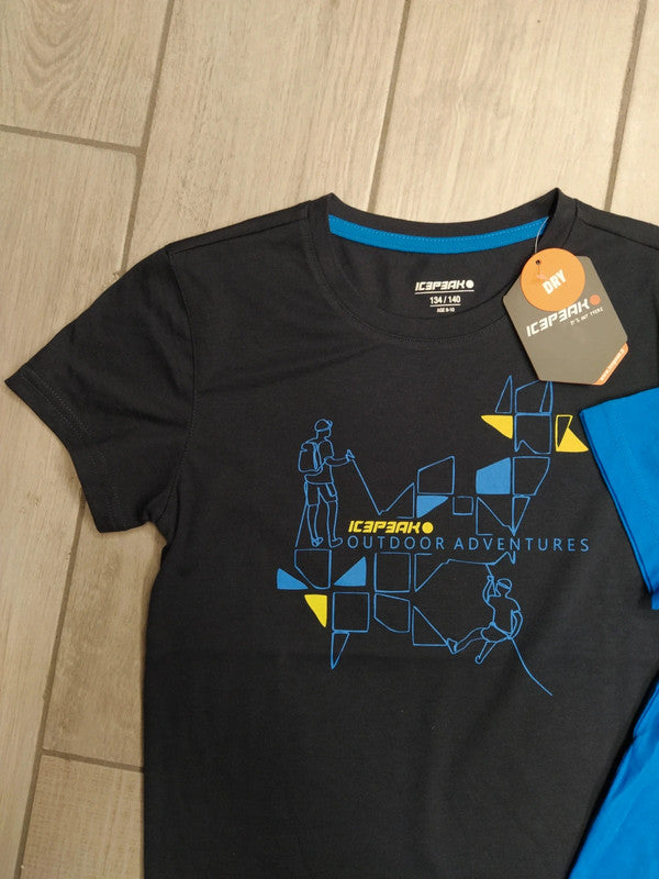 Icepeak set 2 t-shirt cotone montagna bambino tg 140 cm / 9-10 anni