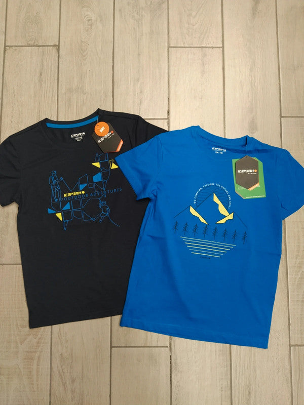 Icepeak set 2 t-shirt cotone montagna bambino tg 140 cm / 9-10 anni