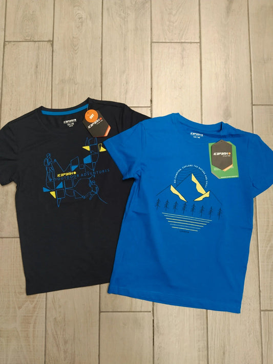 Icepeak set 2 t-shirt cotone montagna bambino tg 140 cm / 9-10 anni