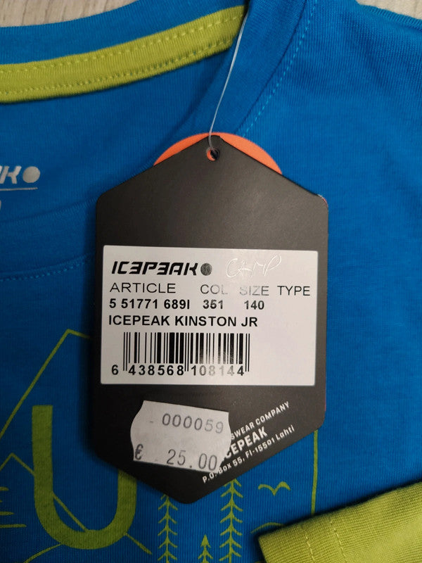 Icepeak set 2 t-shirt sportive montagna bambino tg 140 cm / 9-10 anni