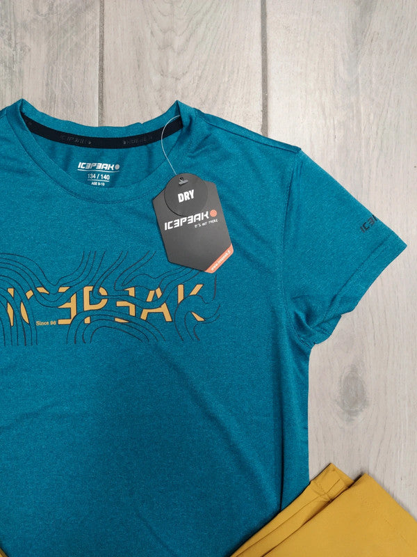 Icepeak set t-shirt tecnica e pantaloni tecnici montagna bambino tg 140 cm / 9-10 anni