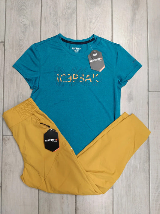 Icepeak set t-shirt tecnica e pantaloni tecnici montagna bambino tg 140 cm / 9-10 anni