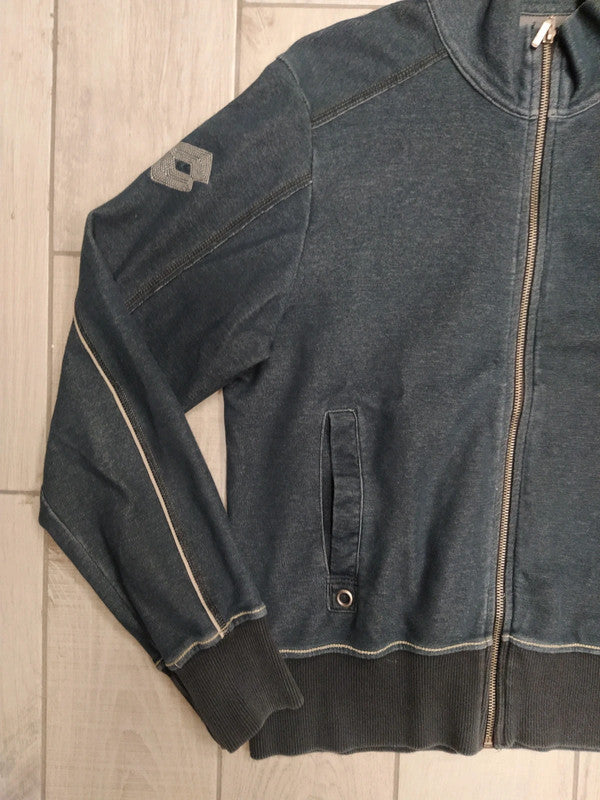 Lotto felpa con zip simil denim tg S