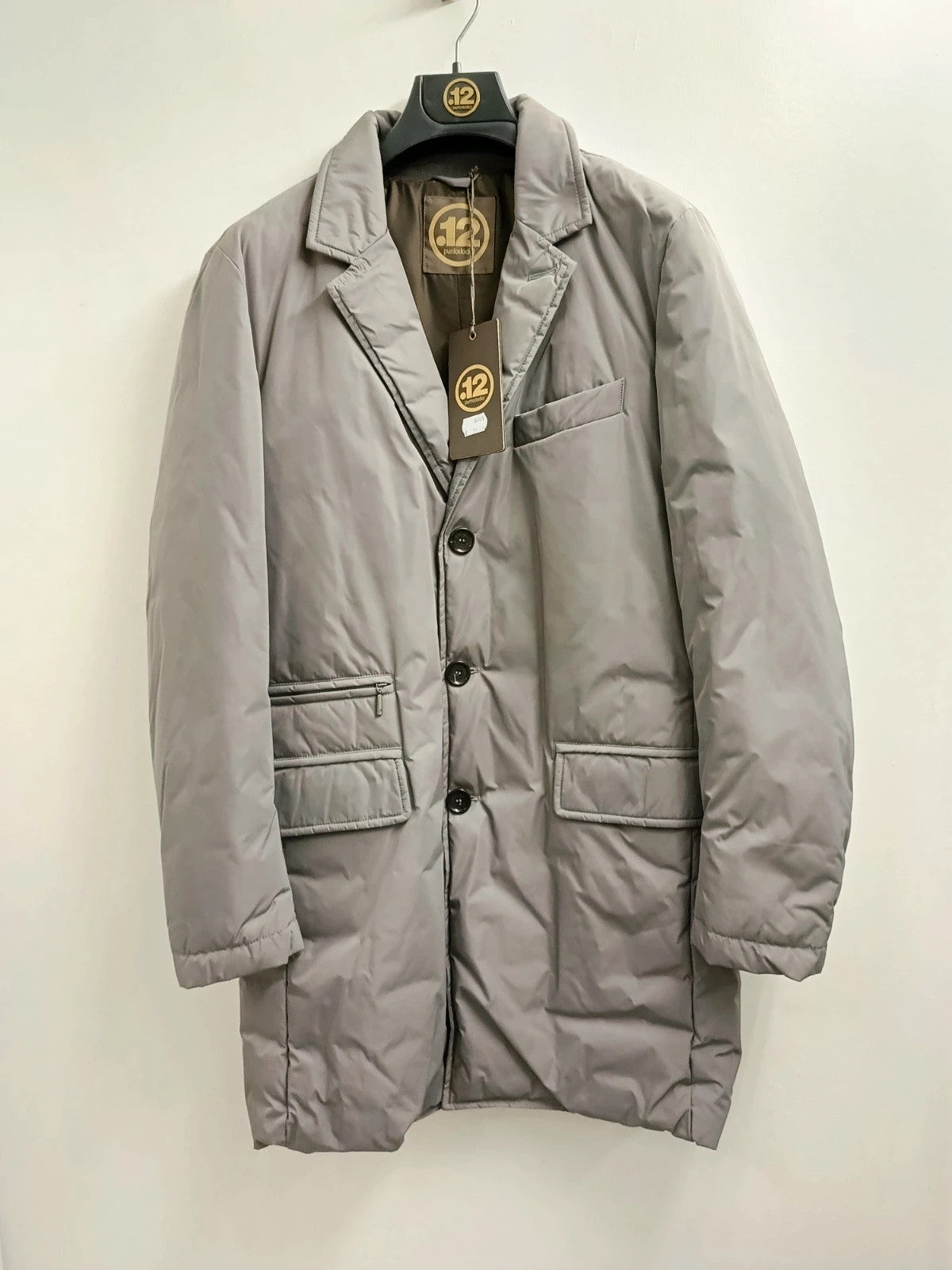 Punto 12 Piumino invernale uomo  elegante lungo grigio nuovo
