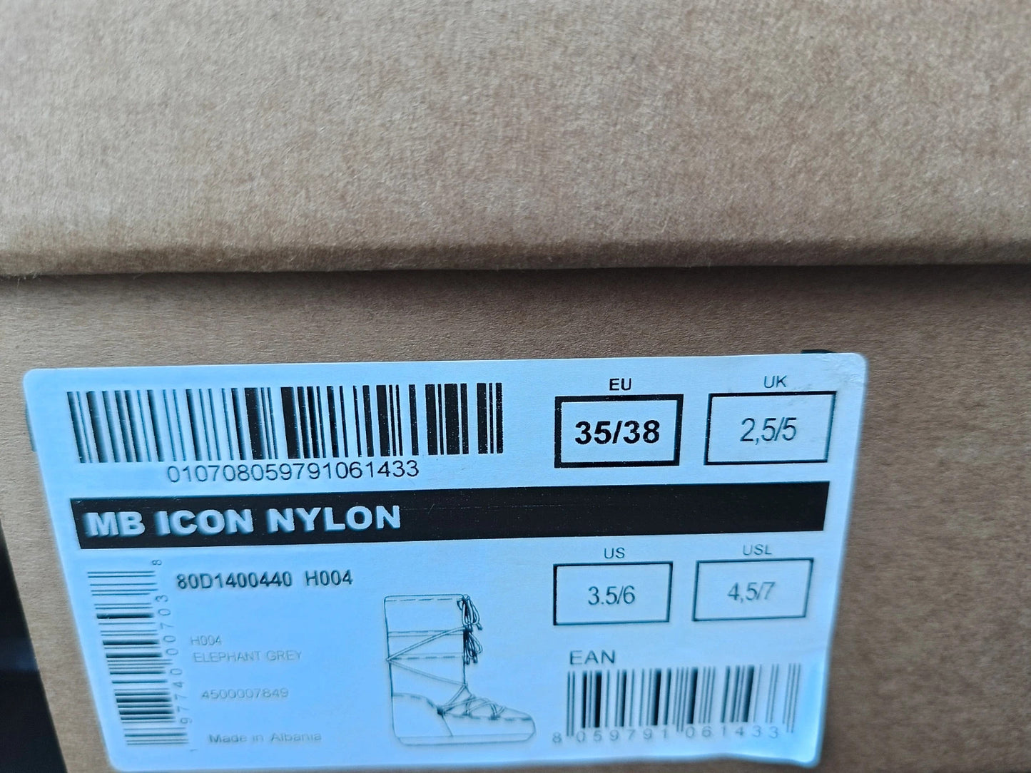 Moon boot originale unisex grey n 35 / 38