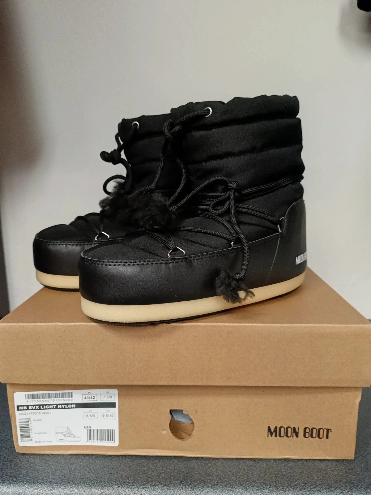 Moon boot originale unisex nero n 41/42