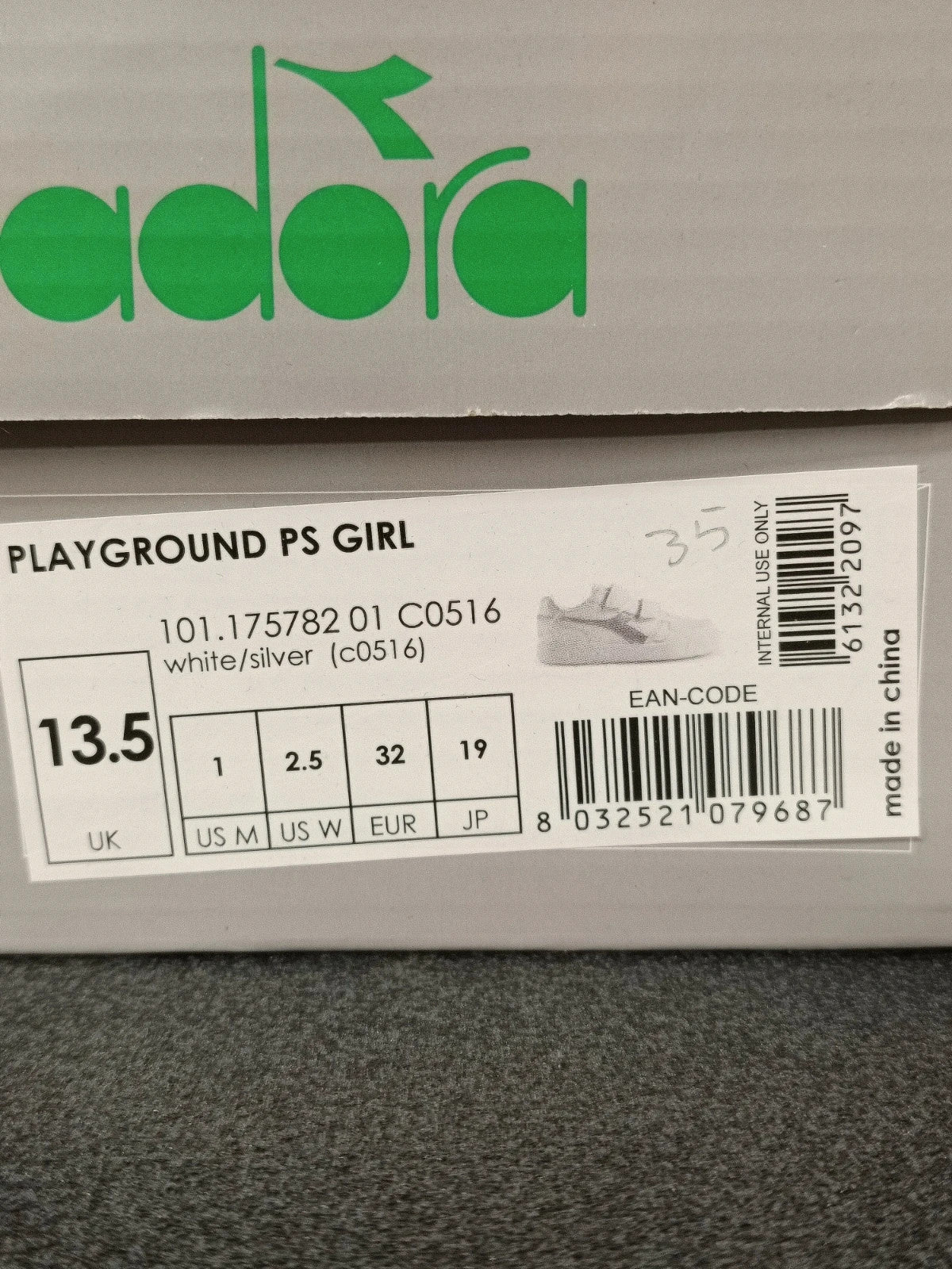 Diadora scarpe strappi bambina junior nuove n 32