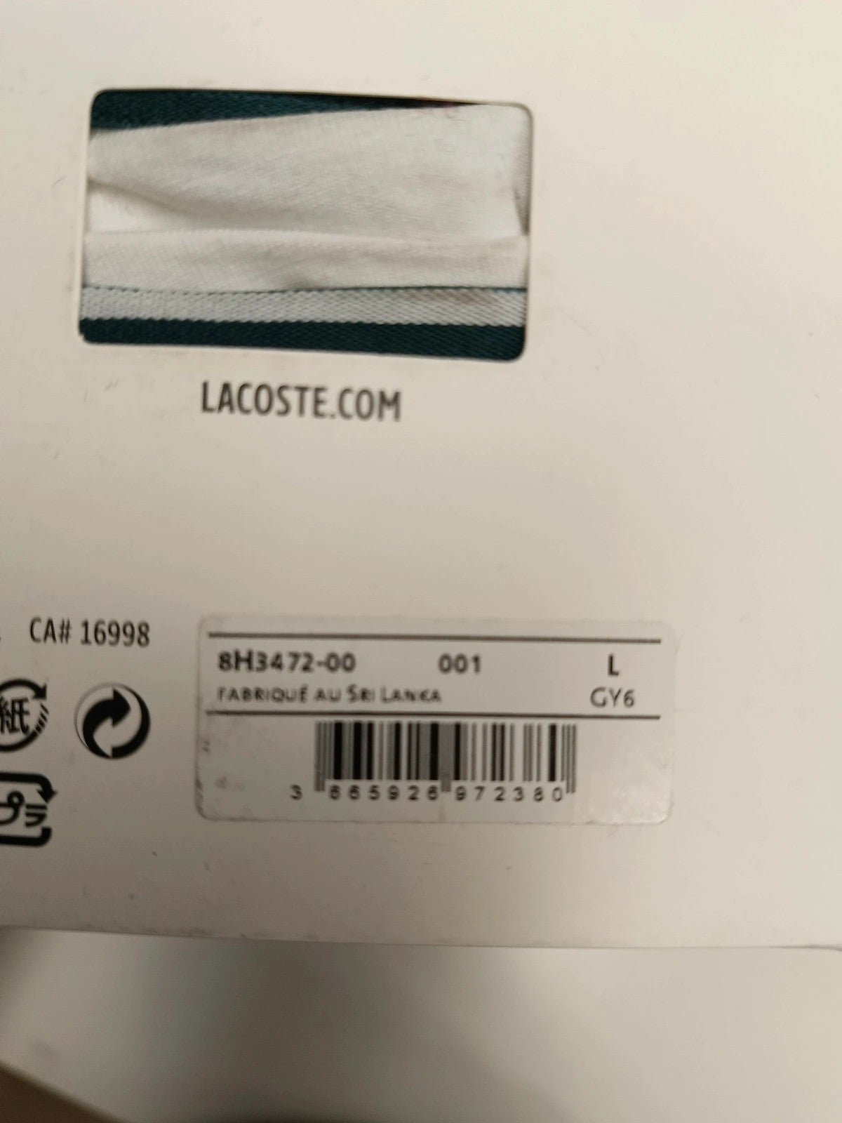 Lacoste 3 x Slip uomo bianche taglia L