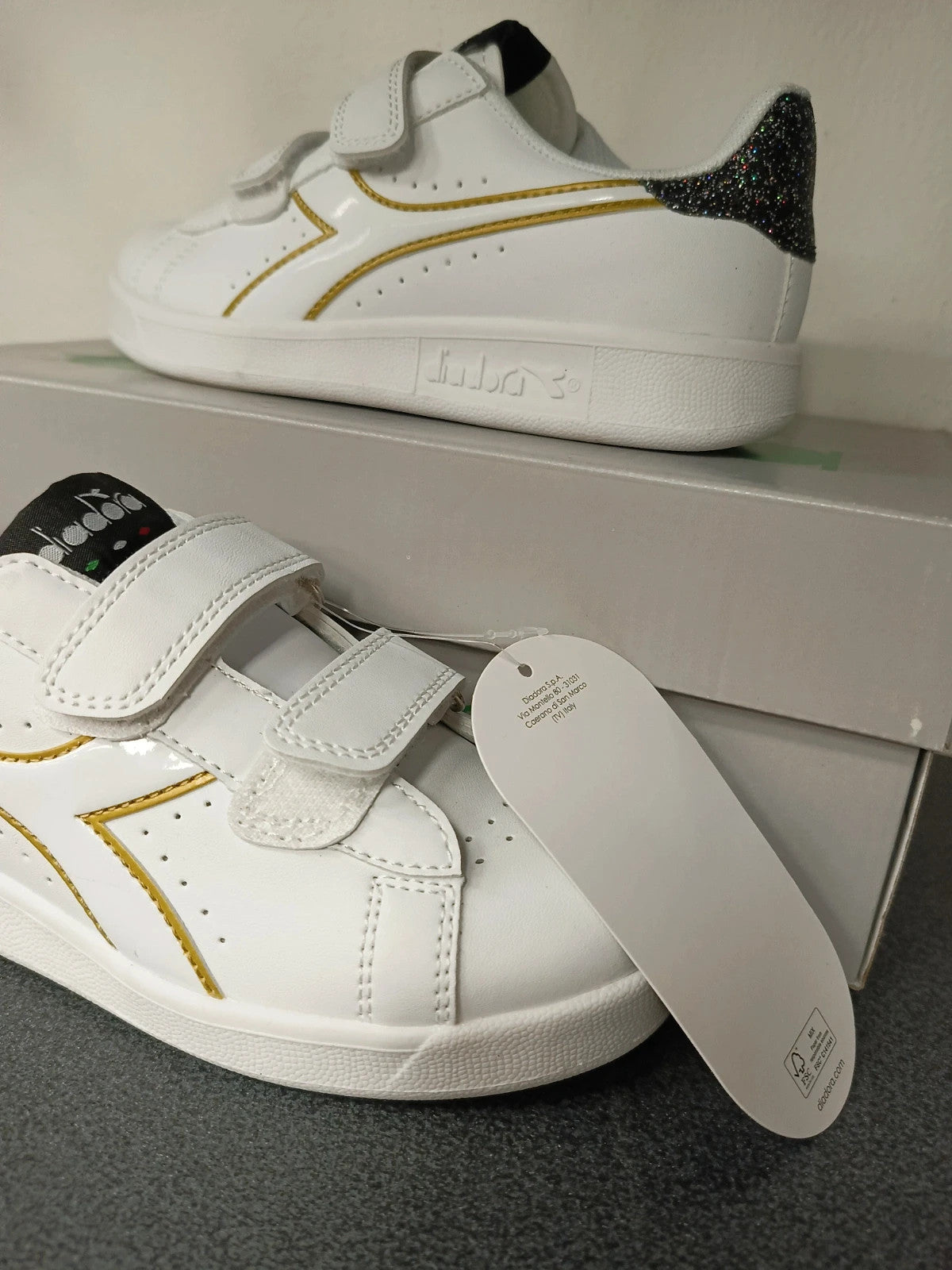Diadora sneakers bianche strappi bambina n 32