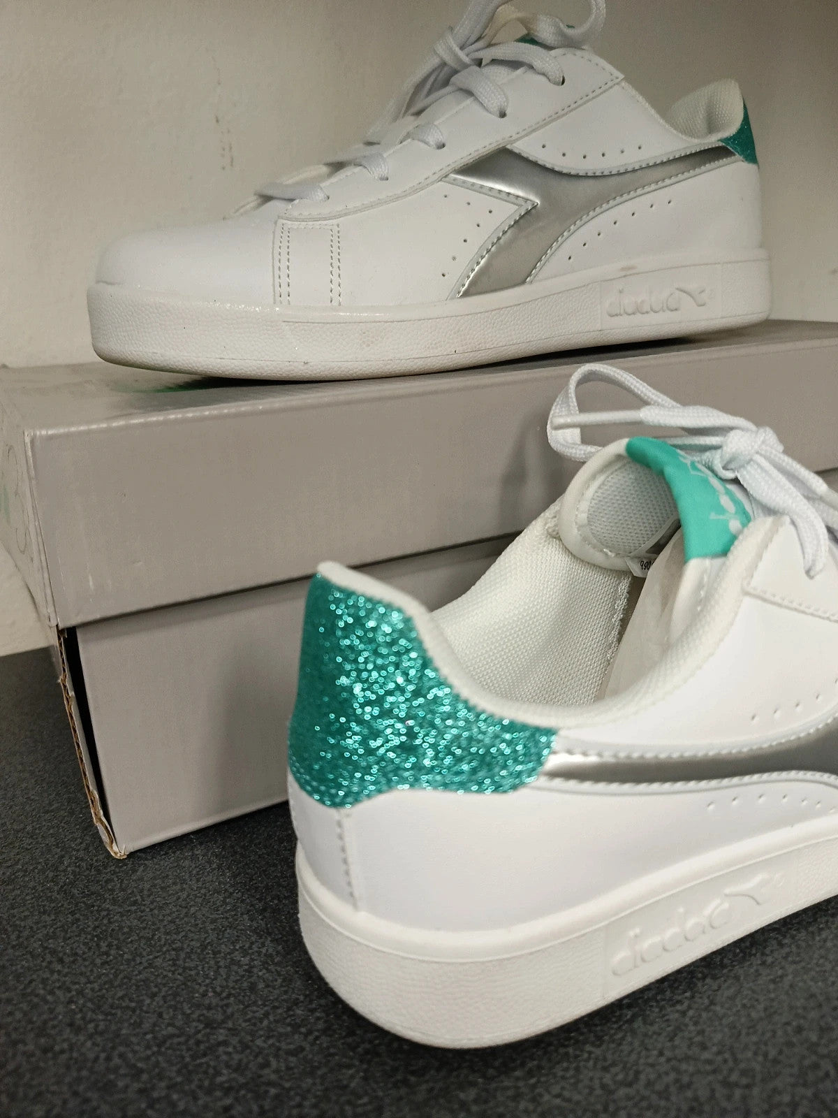 Diadora sneakers bianche lacci bambina junior n 36