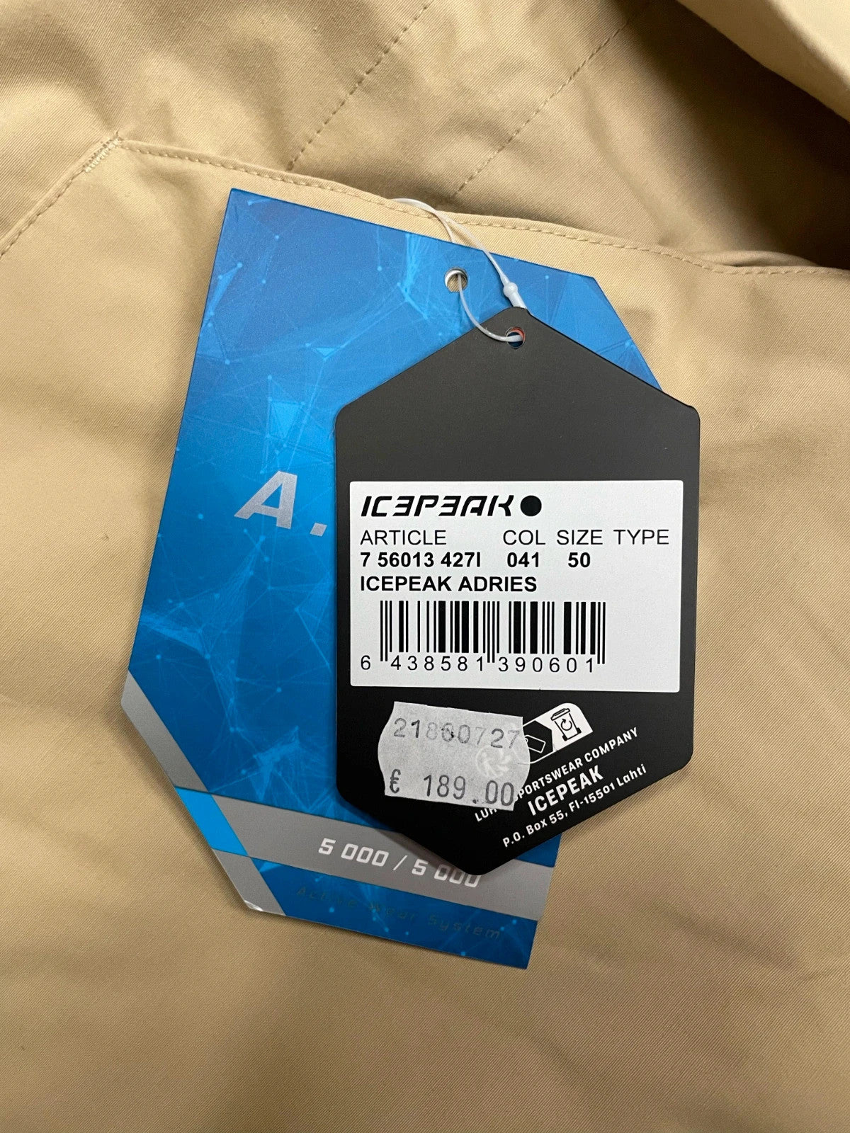 Icepeak trench lungo impermeabile uomo tg 50