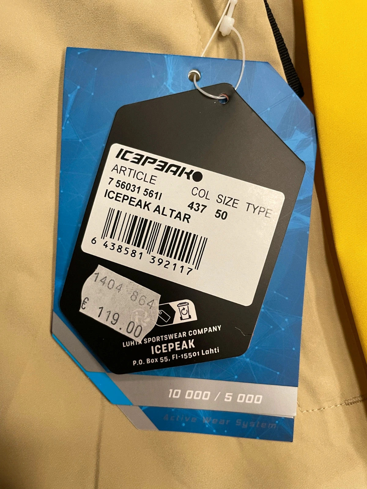 Icepeak Giacca montagna  impermeabile leggero tg 50
