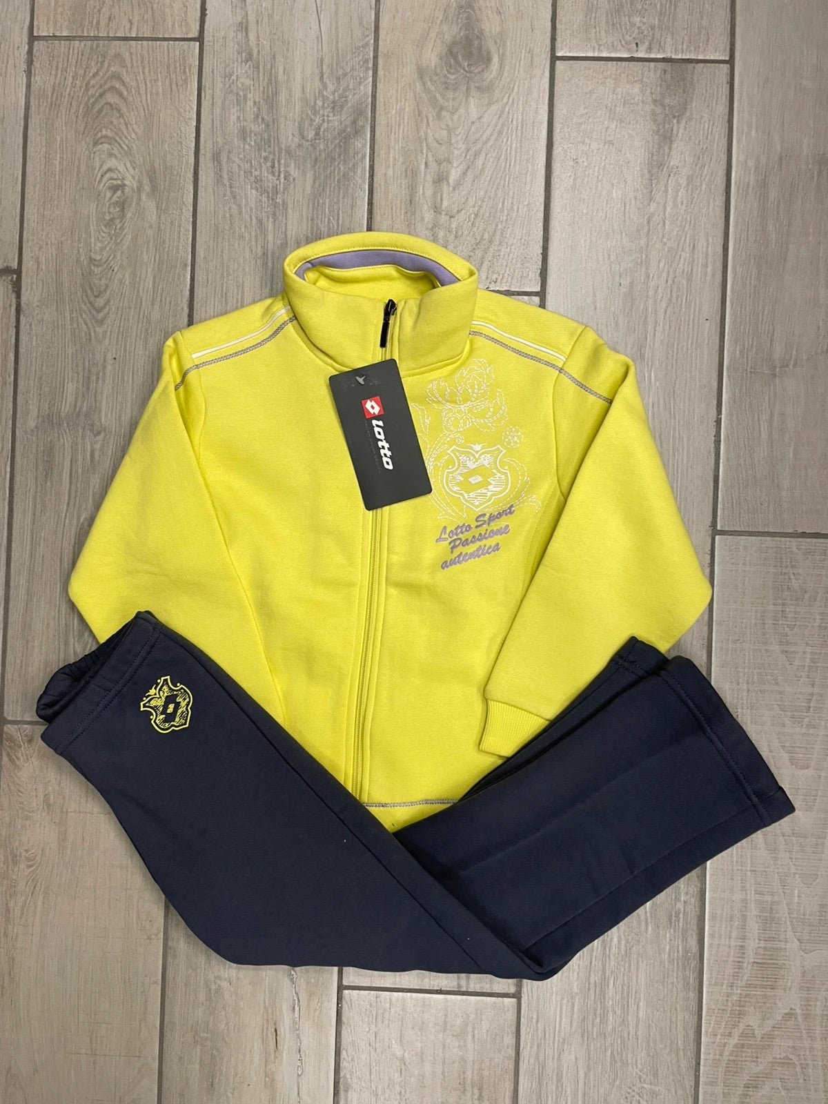 Lotto tuta completa felpa e pantaloni bimba 5-6 anni 104-116 cm