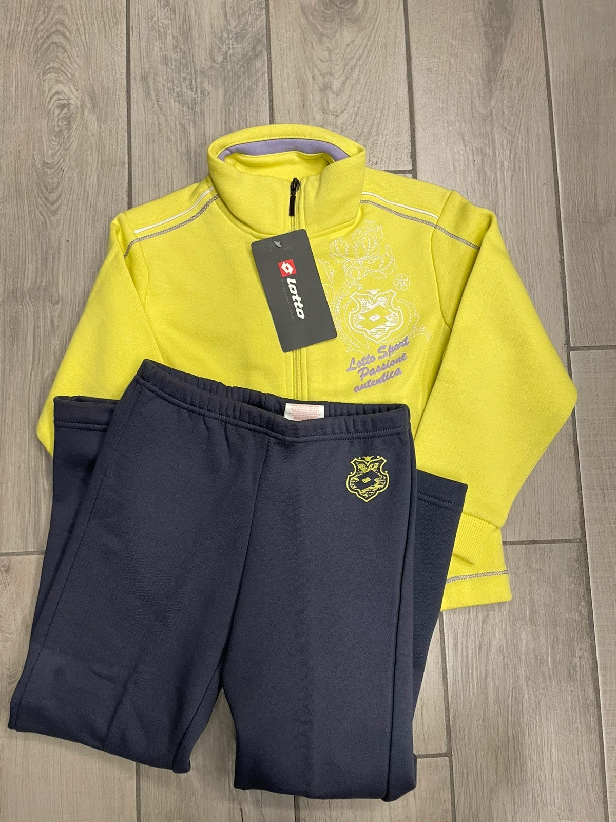 Lotto tuta completa felpa e pantaloni bimba 5-6 anni 104-116 cm