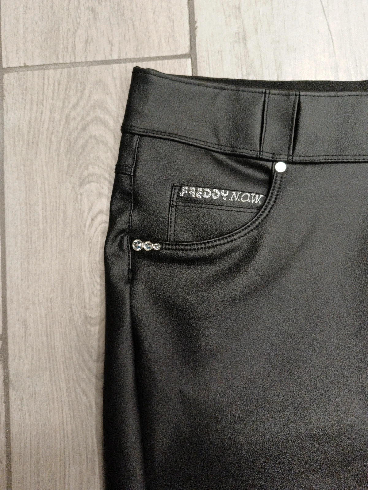 Freddy pantaloni donna pelle nera tg S