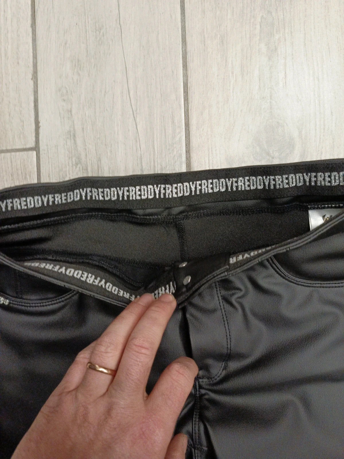 Freddy pantaloni donna pelle nera tg S