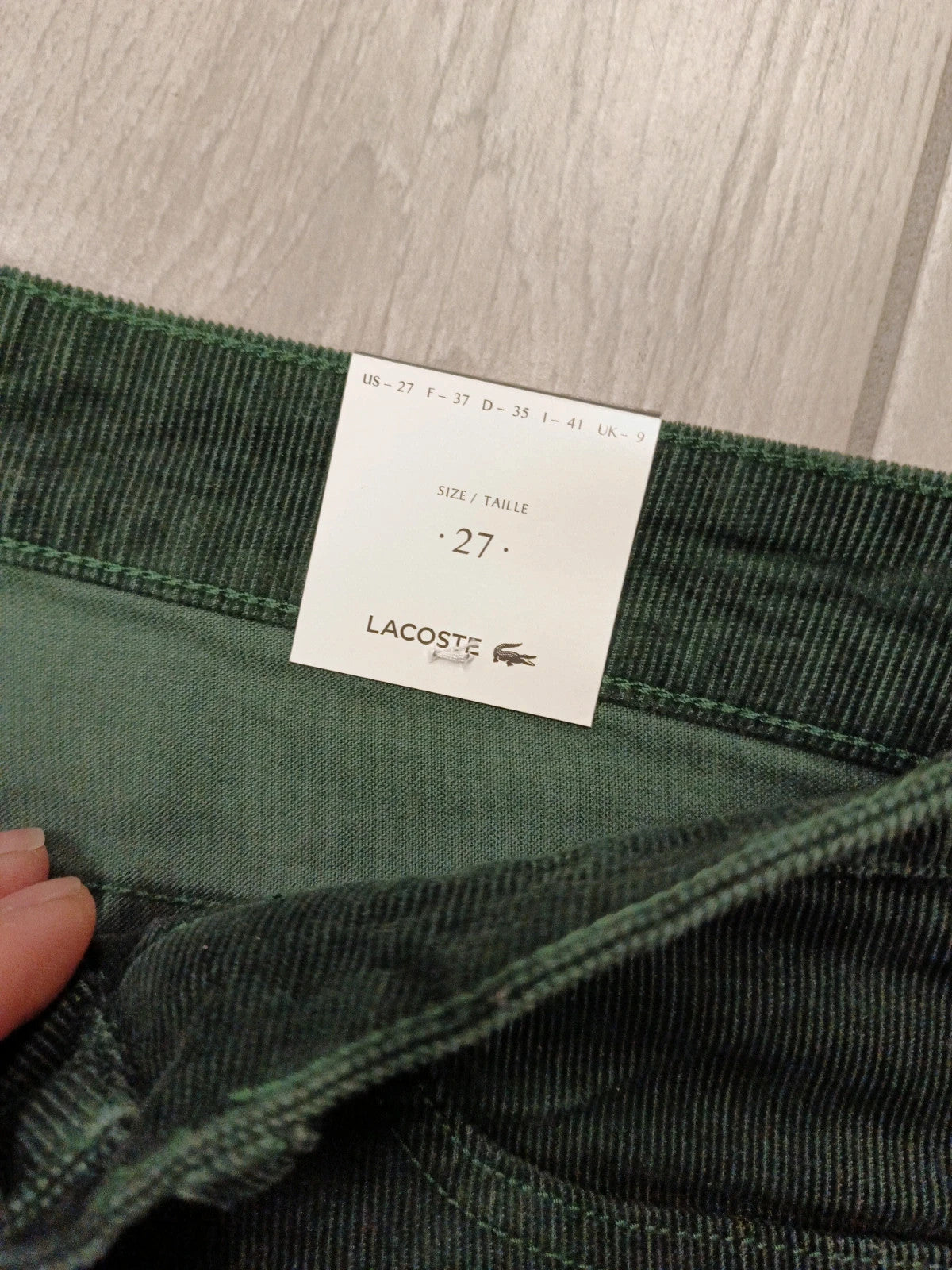 Lacoste pantaloni cotone velluto leggero donna tg XS