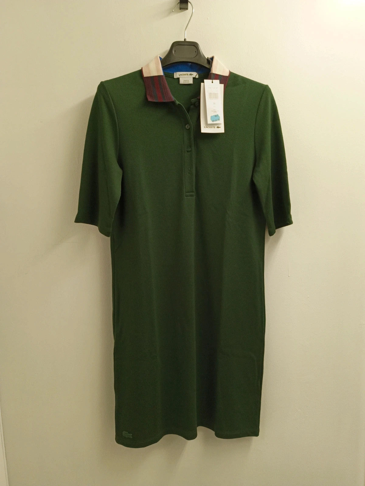 Lacoste vestito donna cotone taglia 38 / XS / IT 42