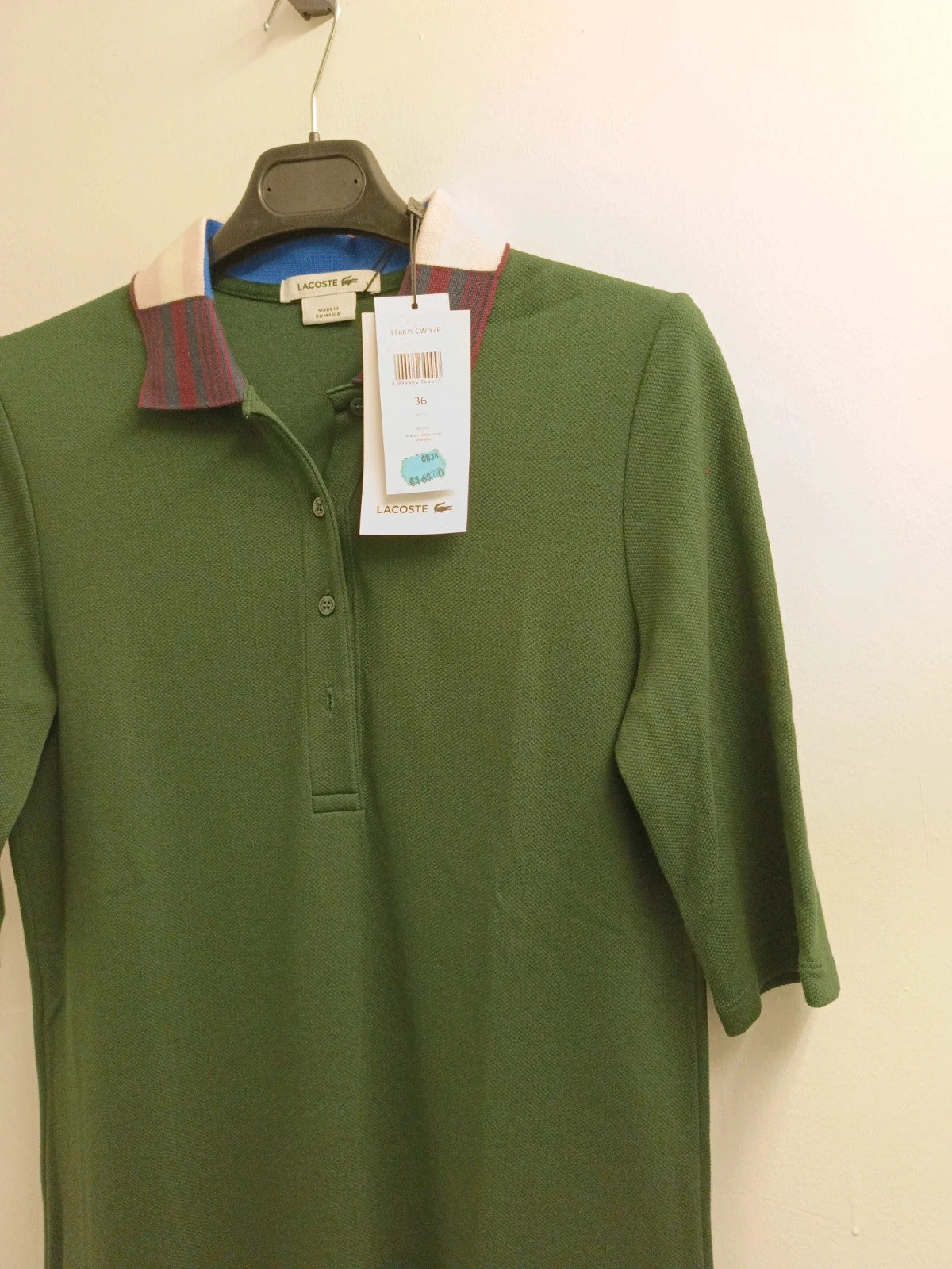 Lacoste vestito donna cotone taglia 38 / XS / IT 42