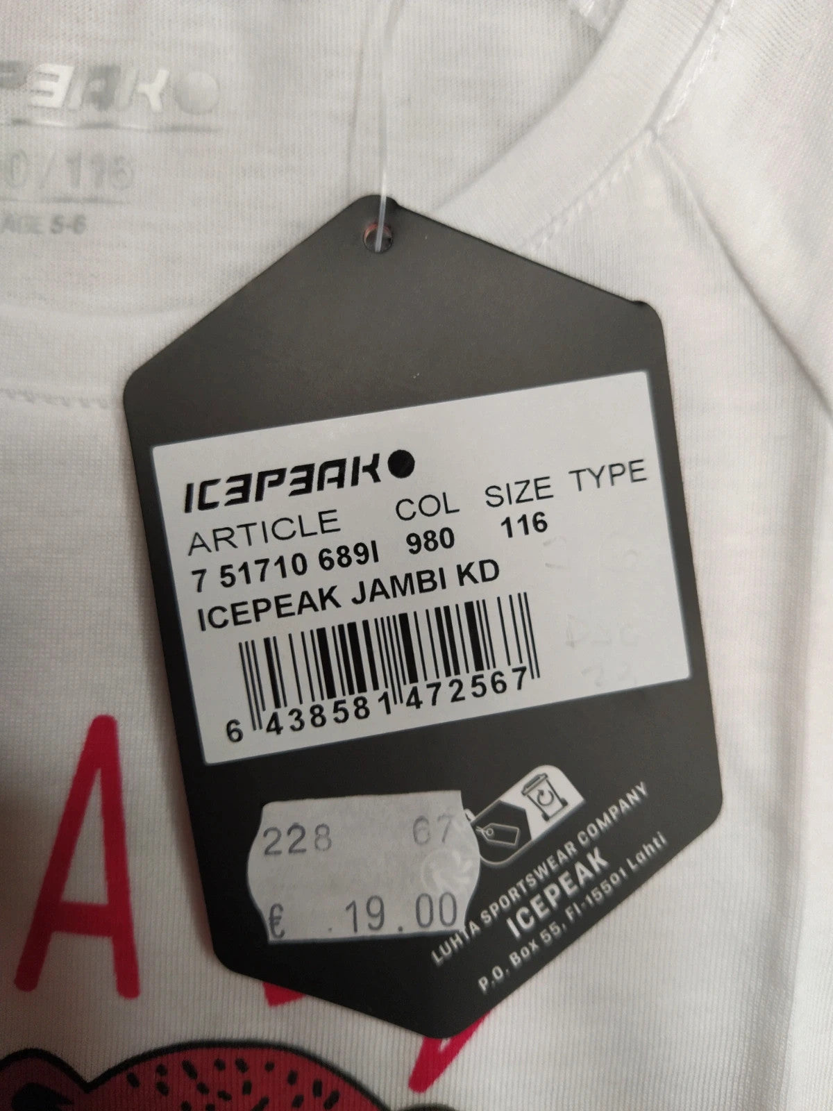 Icepeak t-shirt bambina 5-6 anni 116 cm