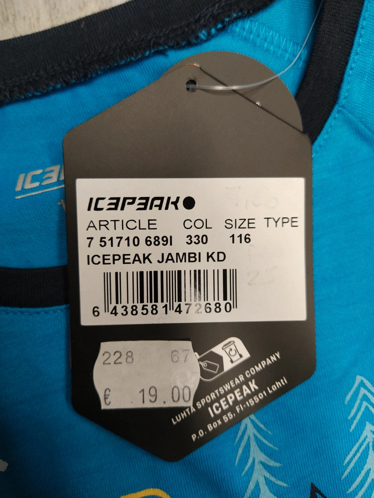 Icepeak t-shirt bambino 5-6 anni 116 cm